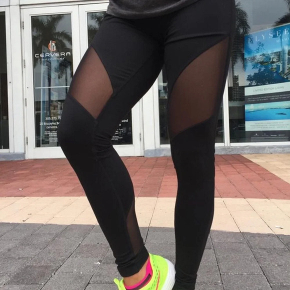 ABS2B fitness scrunch butt mesh panel leggings - Picture 1 of 5